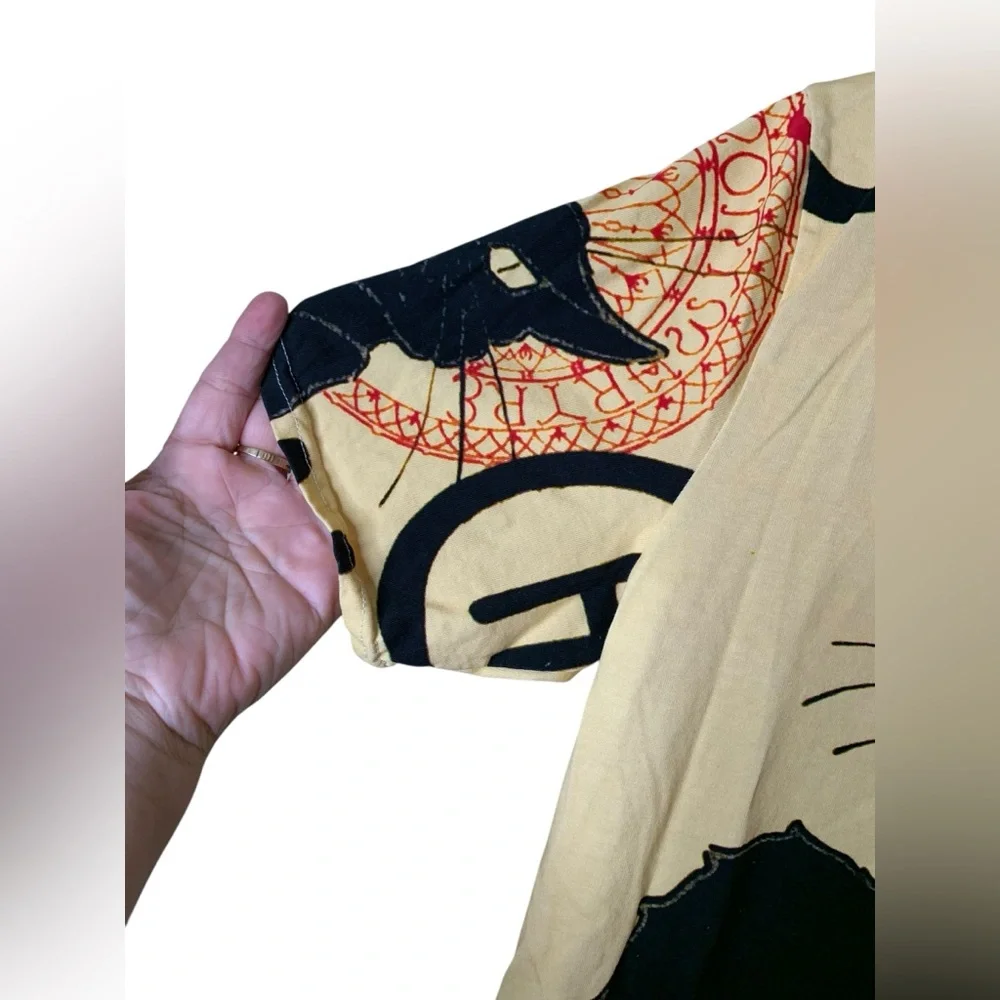 Chat Noir Théophile Steinlen All Over Print Cotton Shirt Size L Steampunk Goth - Picture 4 of 6